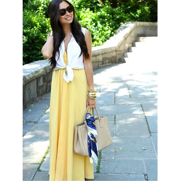 GYPSY 05 Yellow Ombre Organic Cotton V Neck Twist Strap Boho Summer Maxi Dress - Picture 2 of 13